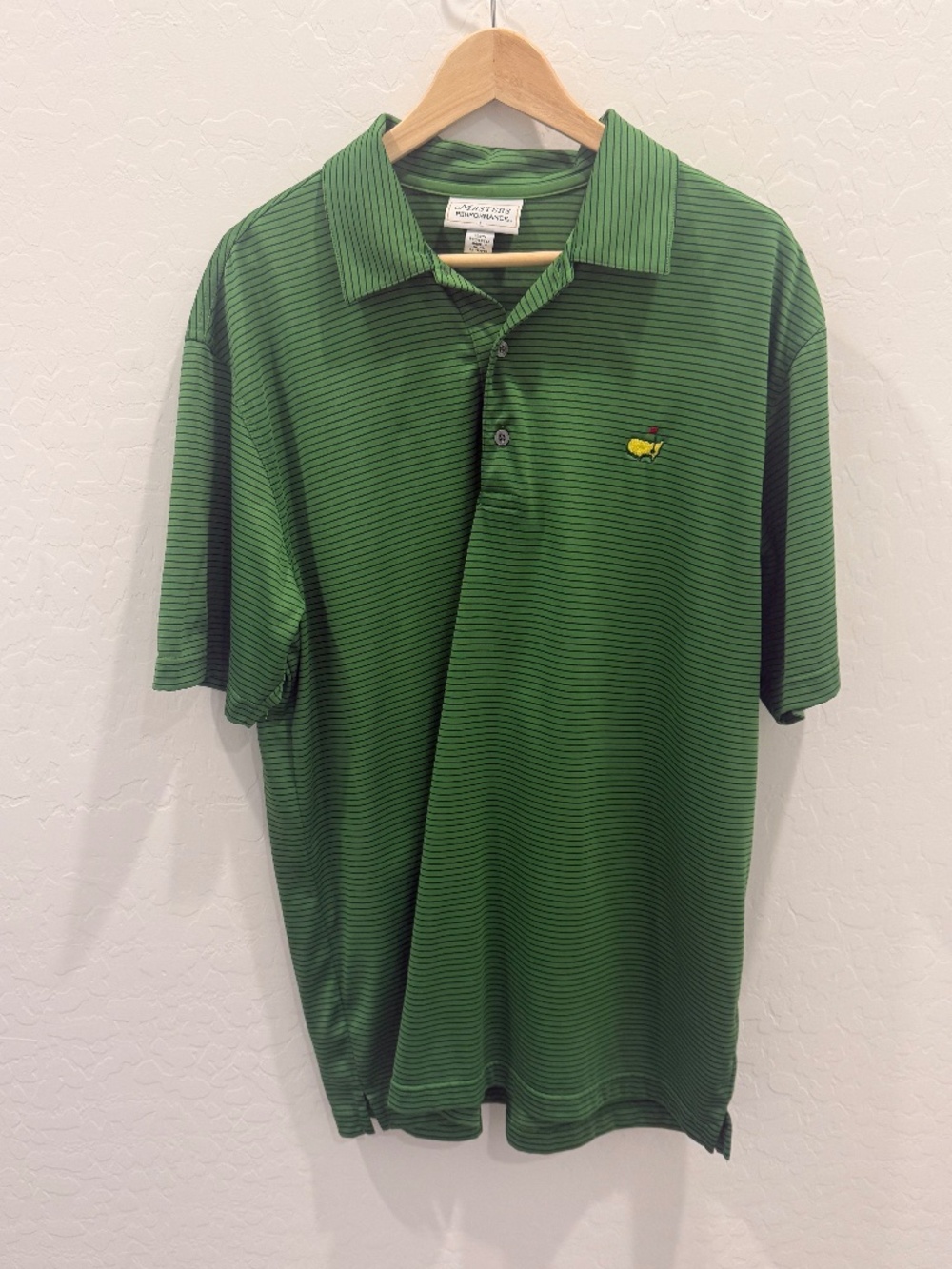 Masters Performance Polo Mens large Green Striped